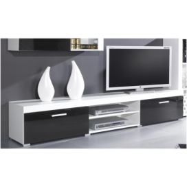 TV stolík Samba REG8 - biela / čierny lesk