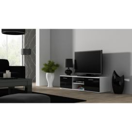 TV stolík Soho 140 - biela / čierny lesk