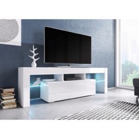TV stolík Toro 138 - biela / biely lesk
