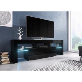 TV stolík Toro 138 - čierna / čierny lesk