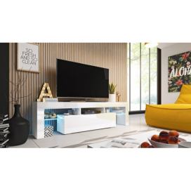 TV stolík Toro 158 - biela / biely lesk