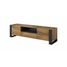 TV stolík Wood - dub wotan / antracit