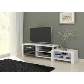 ArtCross TV stolík ORION Farba: Biela / čierny lesk
