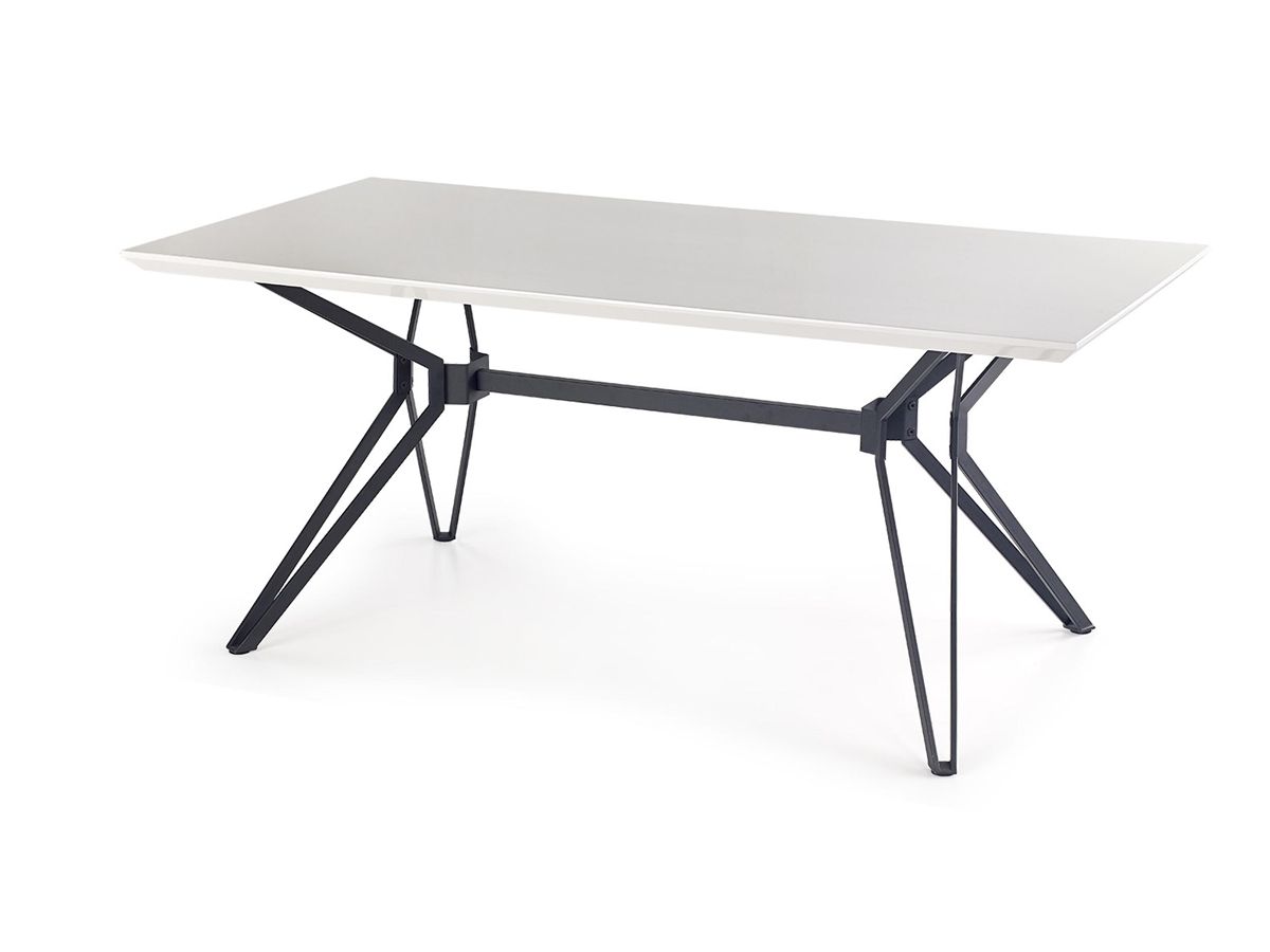 Jedálenský stôl Pascal 160 - biely lesk / čierna - nabbi.sk