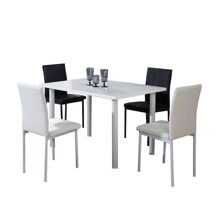 Jídelní stůl, bílá extra vysoký lesk, UNITA 0000063665 Tempo Kondela - nabbi.sk