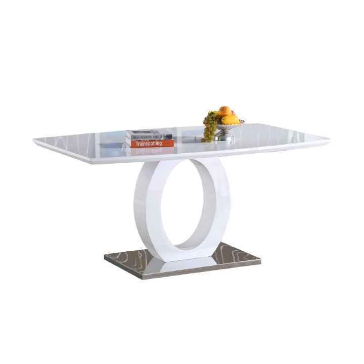 Jídelní stůl, bílá vysoký lesk / ocel, ZARNI 0000205712 Tempo Kondela - nabbi.sk