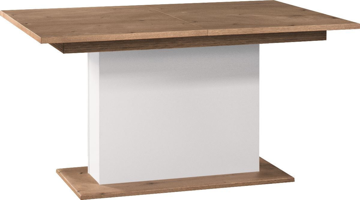Rozkladací jedálenský stôl Como CM-S1 - biely vysoký lesk / dub Como - nabbi.sk