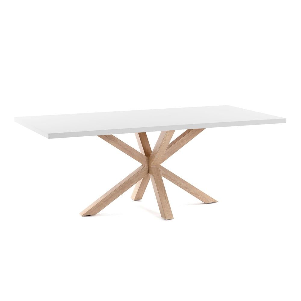Biely jedálenský stôl s prírodným podnožím La Forma Arya, 160 x 100 cm - Bonami.sk