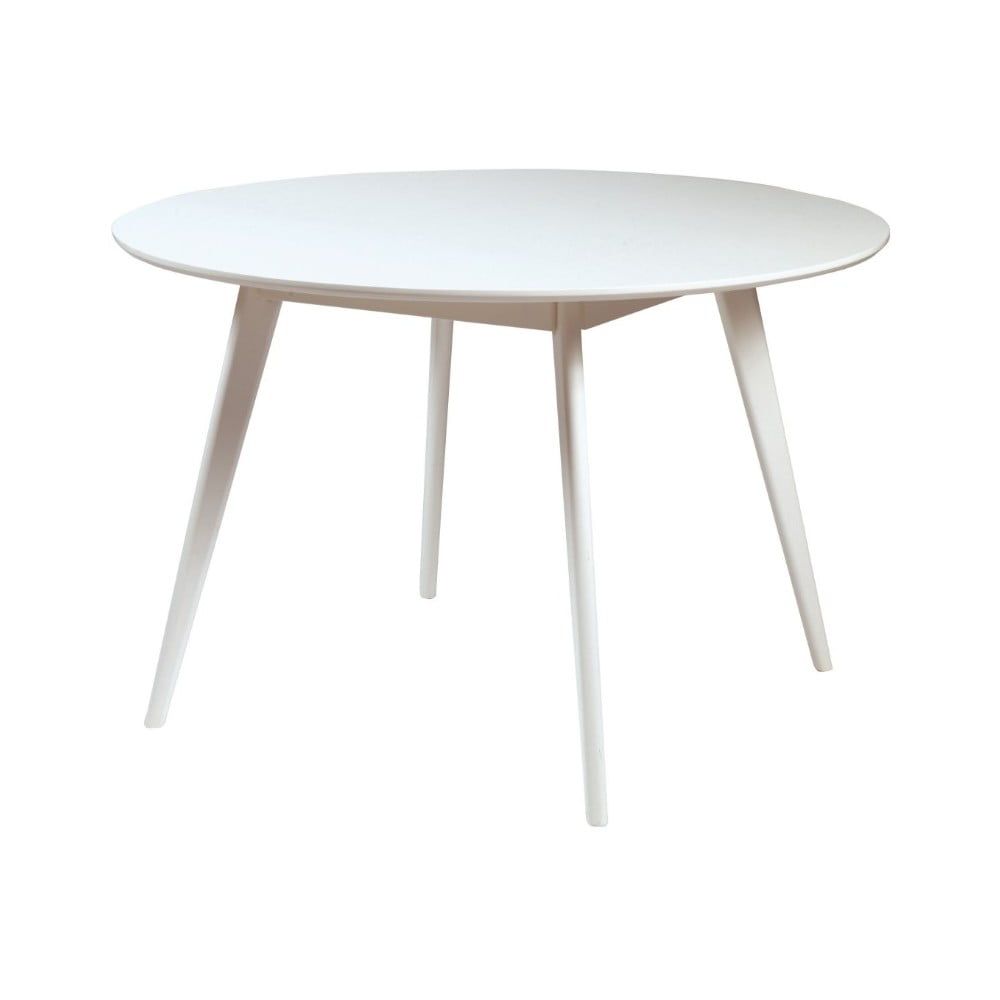 Biely jedálenský stôl s nohami z gumovníkového dreva Rowico YuRAi , ∅ 115 cm - Bonami.sk