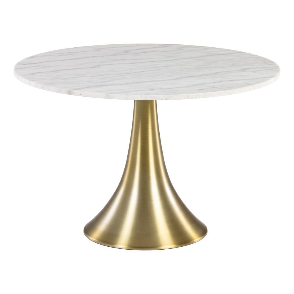 Biely okrúhly jedálenský stôl v mramorovom dekore La Forma, ø 120 cm - Bonami.sk