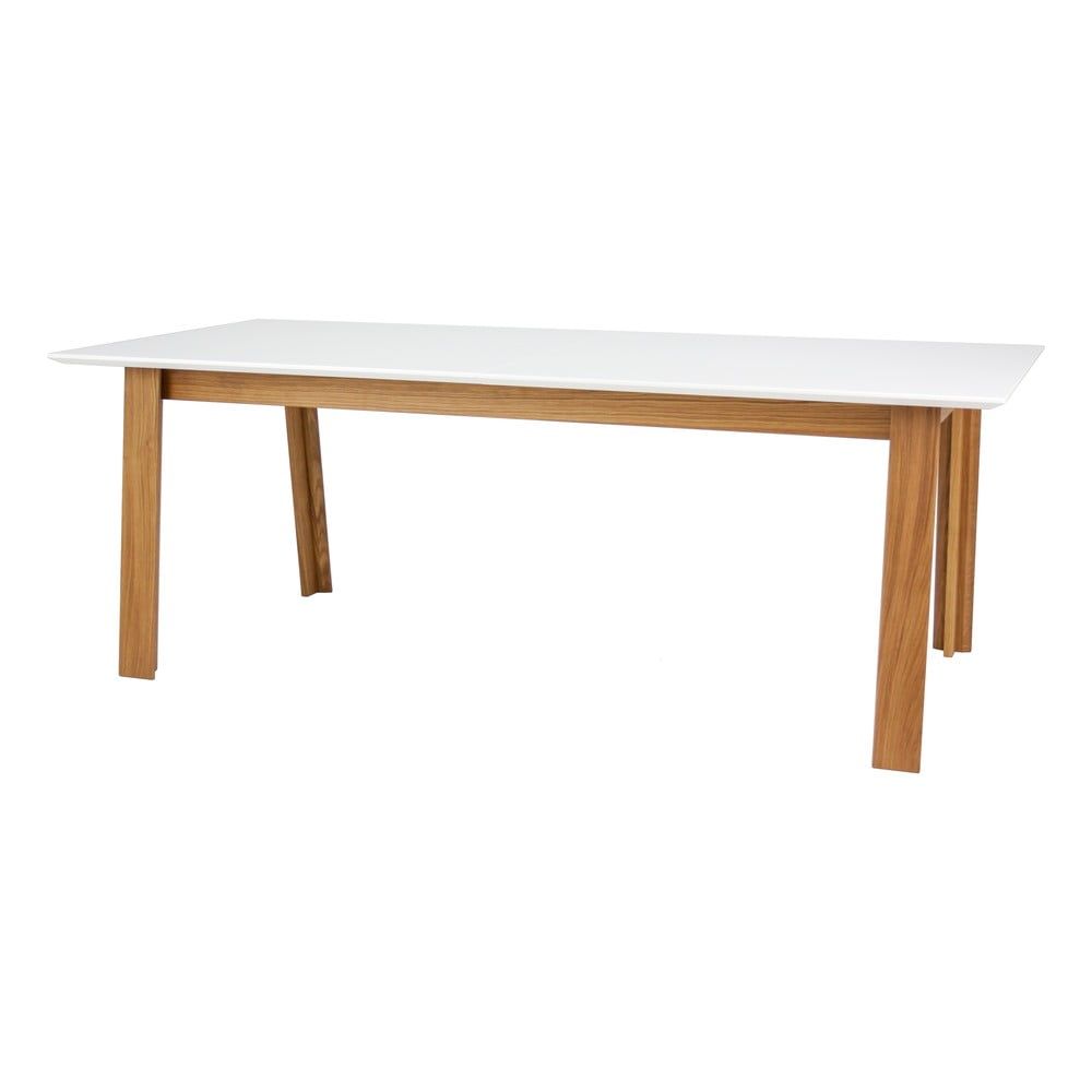Biely rozkládací jedálenský stôl v dekore dubového dreva Tenzo Profil - Bonami.sk