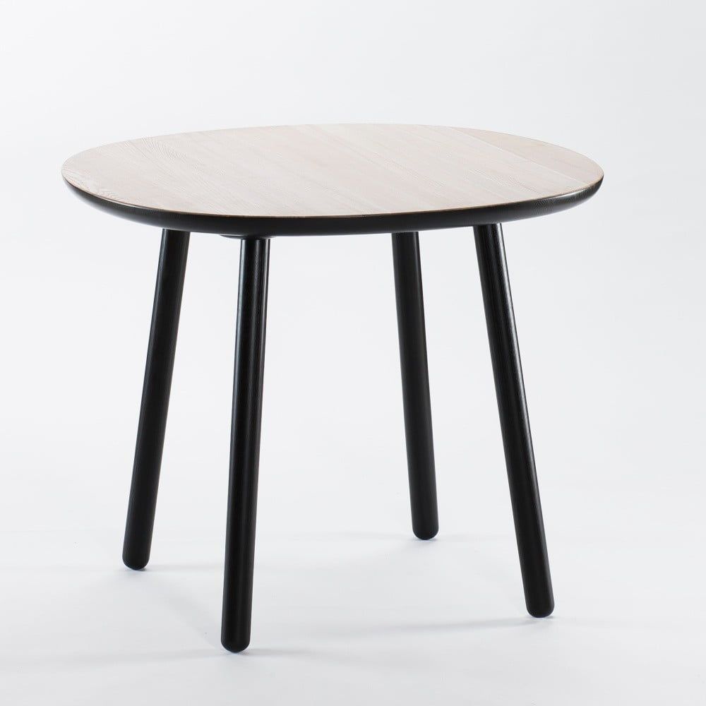 Čierno-biely jedálenský stôl z masívu EMKO Naïve, ⌀ 90 cm - Bonami.sk