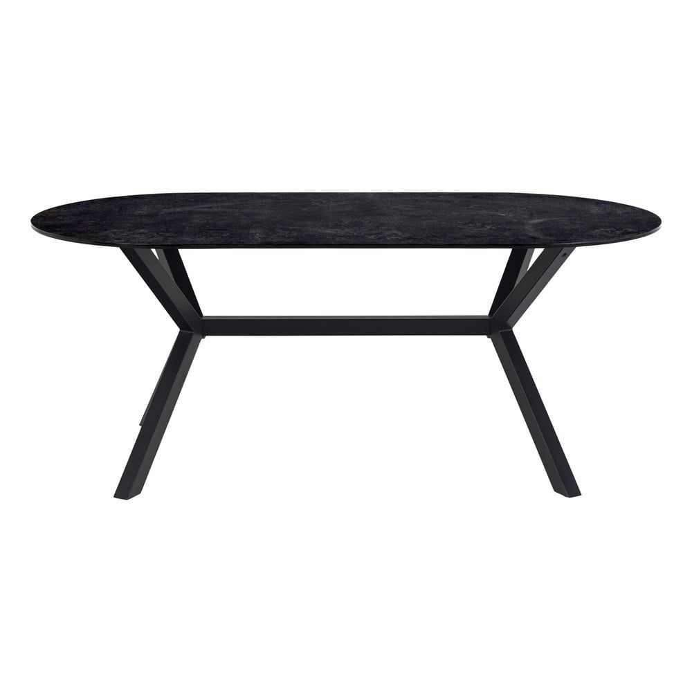 Čierny jedálenský stôl so sklenenou doskou Actona Laxey, 180 x 90 cm - Bonami.sk