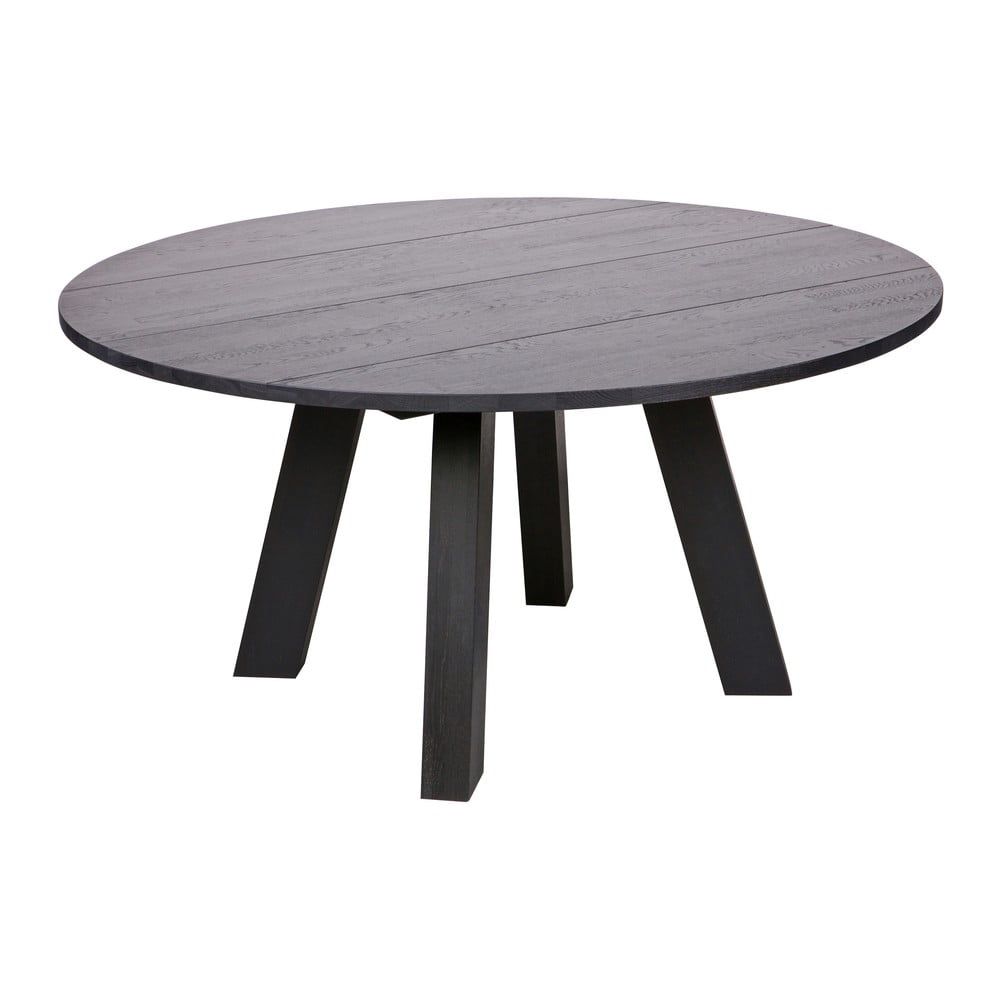 Čierny jedálenský stôl z dubového dreva WOOOD Rhonda, ⌀ 150 cm - Bonami.sk