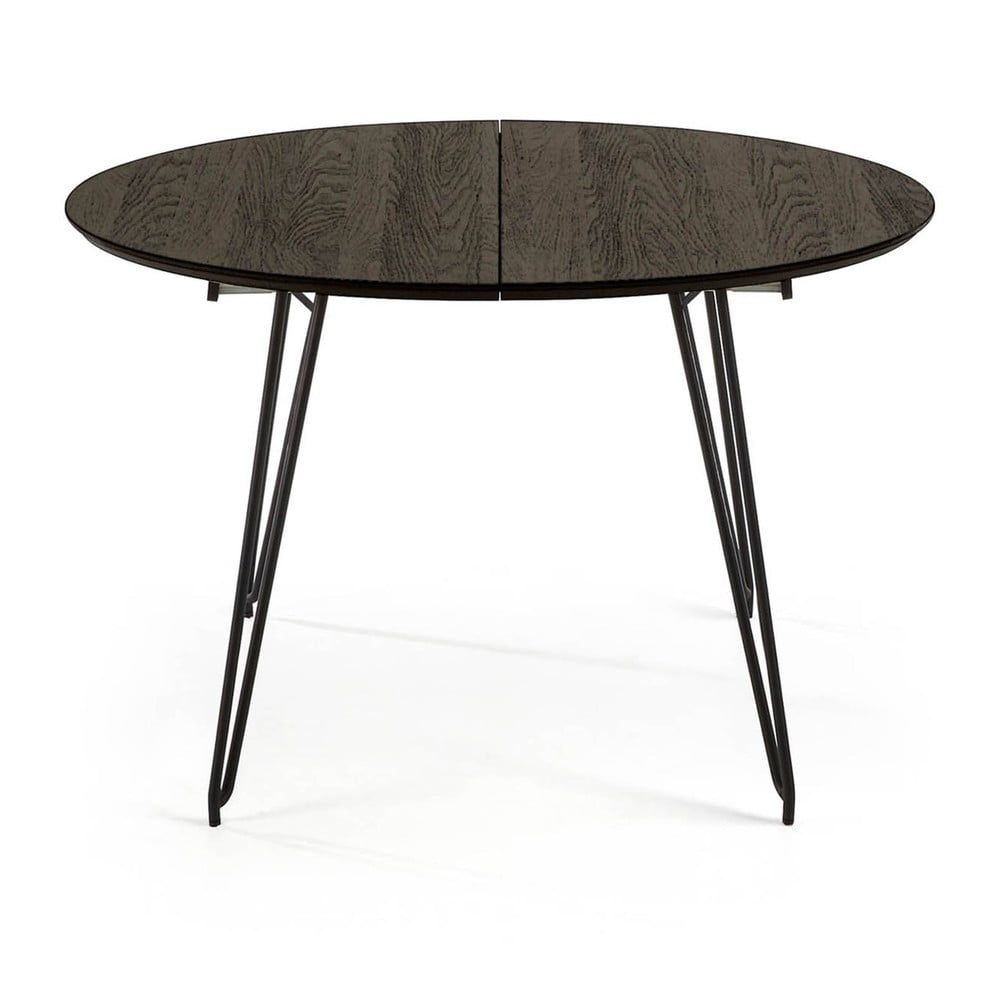 Čierny rozkladací jedálenský stôl La Forma Norfort, ⌀ 120 cm - Bonami.sk