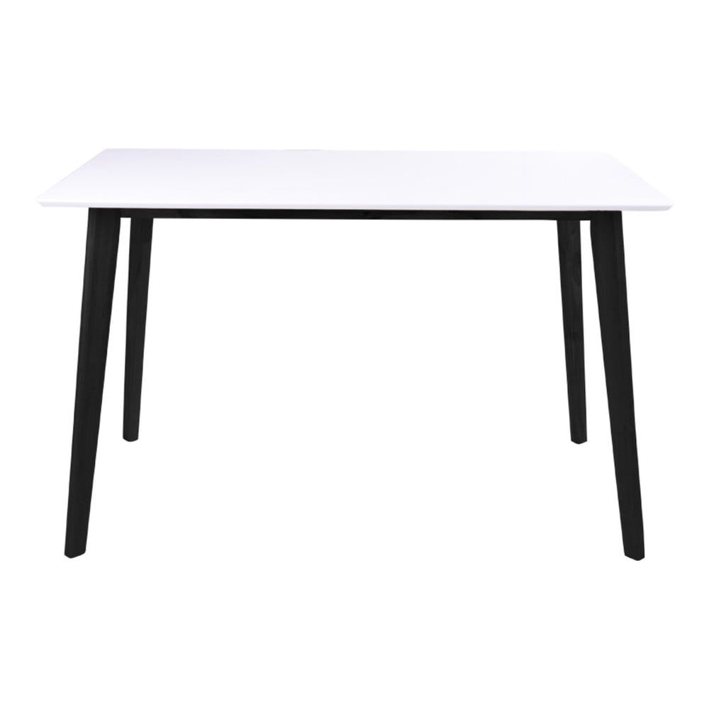 Biely jedálenský stôl s čiernou konštrukciou loomi.design Vojens, 120 x 70 cm - Bonami.sk