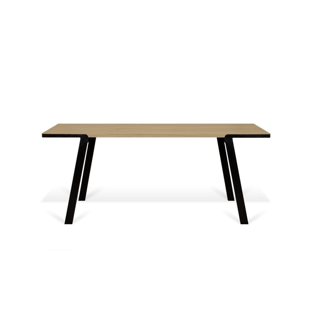 Jedálenský stôl s doskou z duba a čiernymi nohami TemaHome Drift, 180 x 90 cm - Bonami.sk