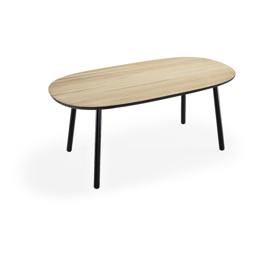Jedálenský stôl z jaseňového dreva s čiernymi nohami EMKO Naïve, 180 × 90 cm - Bonami.sk