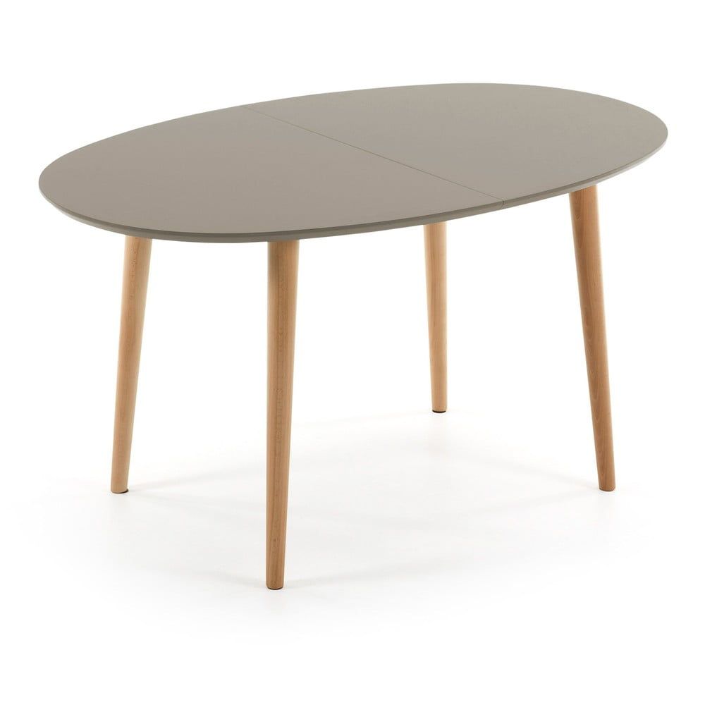 Sivý oválny rozkladací jedálenský stôl La Forma Oakland, 140 x 90 cm - Bonami.sk
