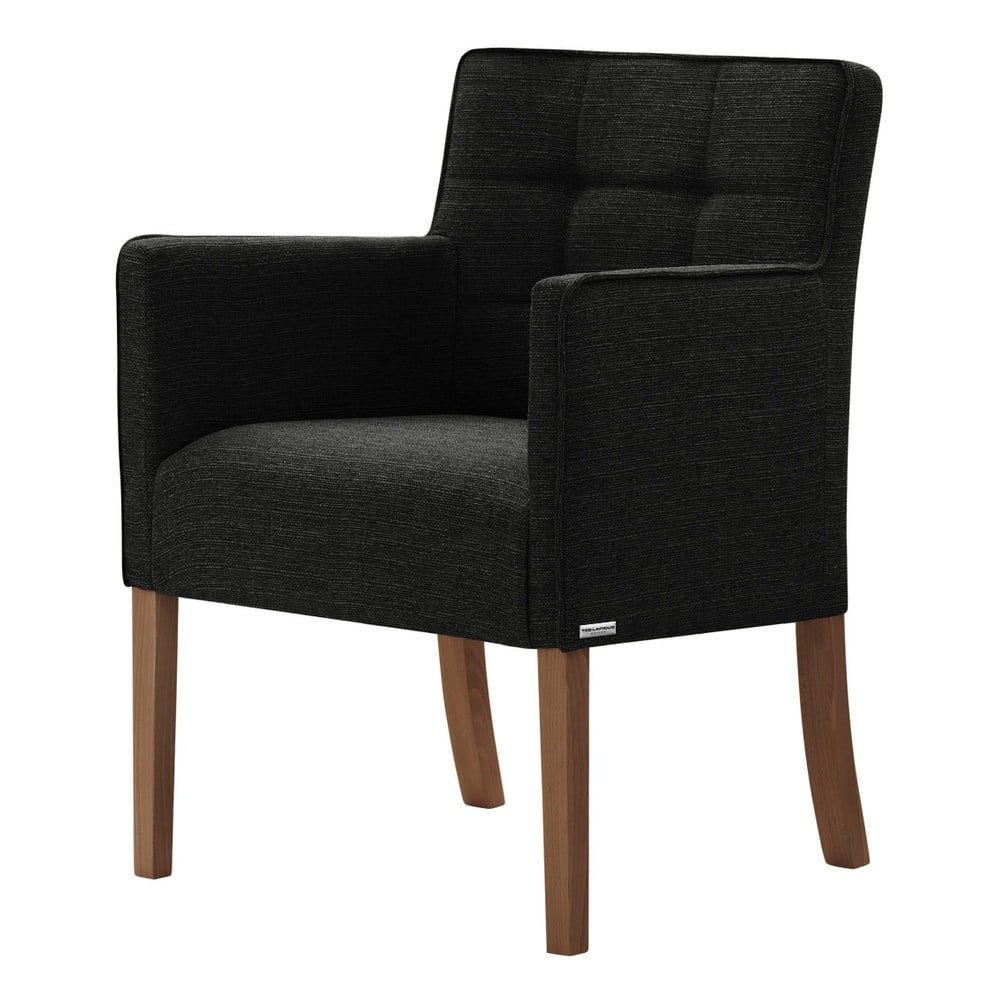 Čierna stolička s tmavohnedými nohami Ted Lapidus Maison Freesia - Bonami.sk