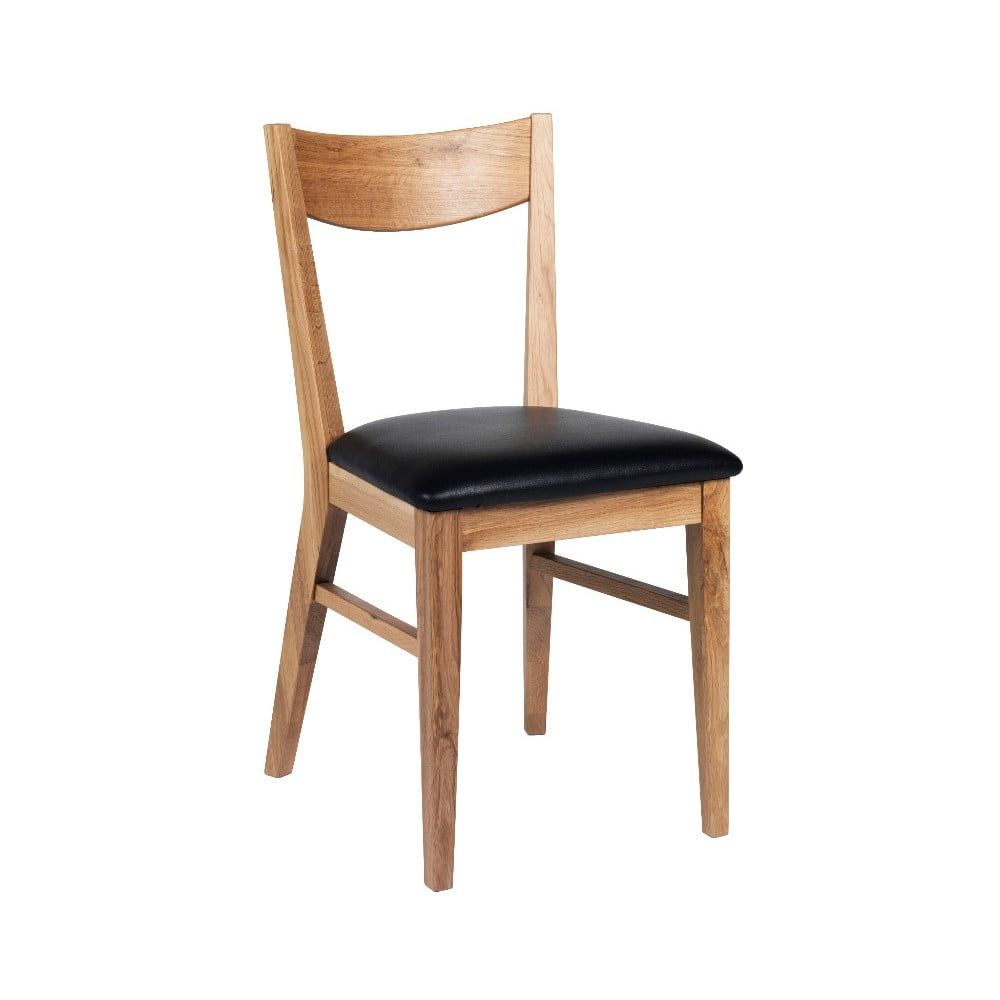 Hnedá dubová jedálenská stolička s čiernym sedadlom Rowico Dylan - Bonami.sk