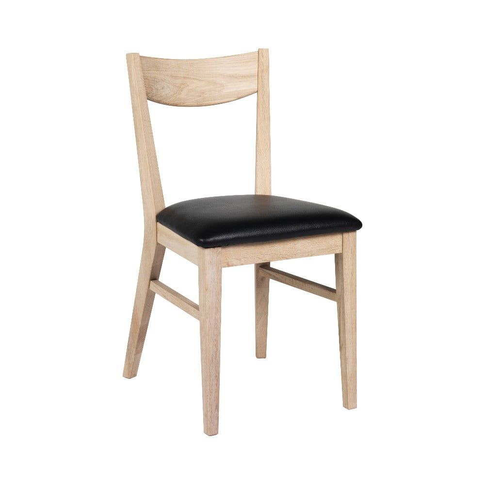 Hnedá dubová jedálenská stolička s podsedadlom z kůže Rowico Dylan - Bonami.sk