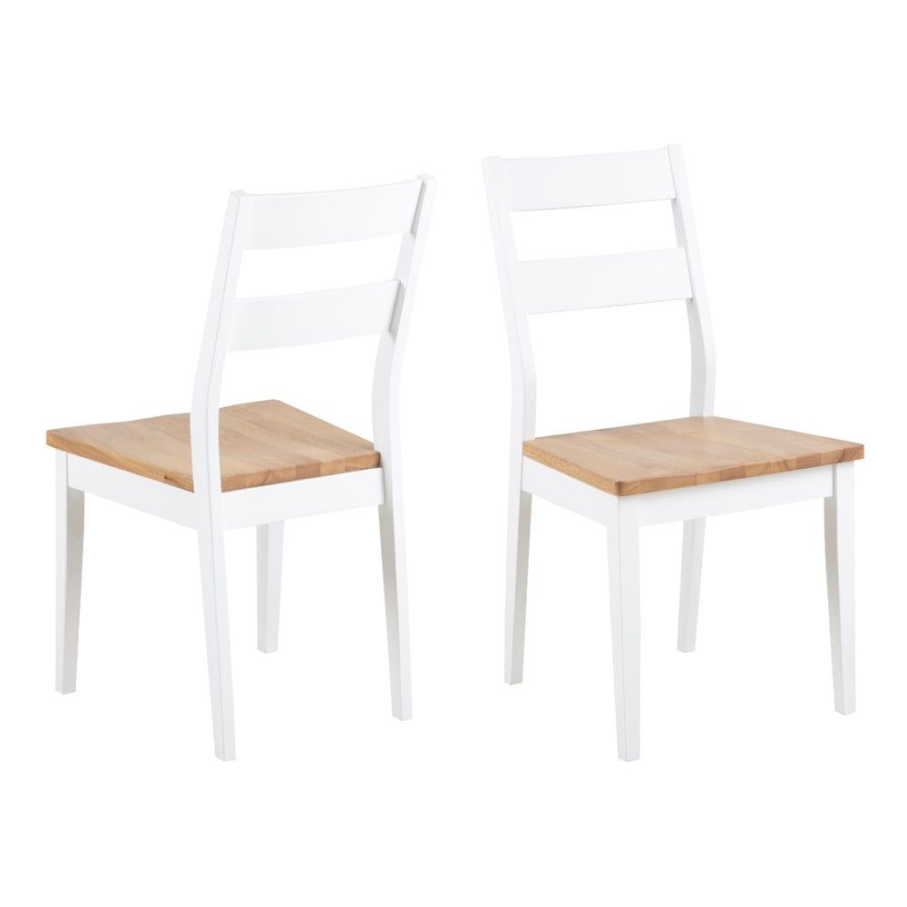 Hnedo-biela jedálenská stolička z kaučukového a dubového dreva Actona Derri - Bonami.sk