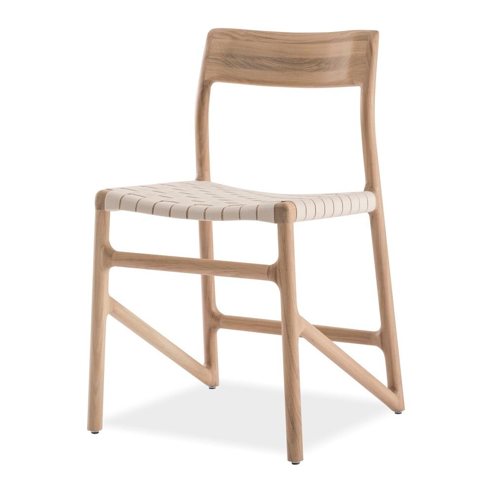Jedálenská stolička z masívneho dubového dreva s bielym sedadlom Gazzda Fawn - Bonami.sk