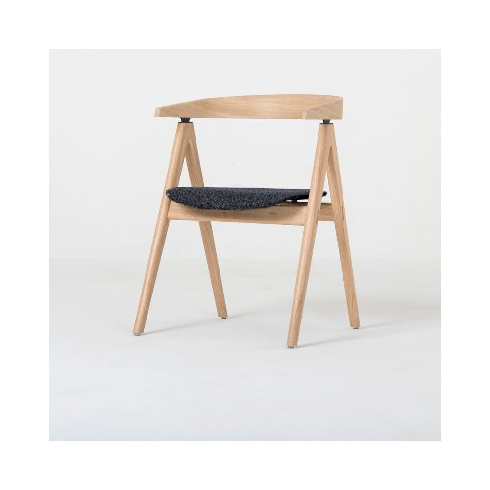 Jedálenská stolička z masívneho dubového dreva s tmavosivým sedadlom Gazzda Ava - Bonami.sk