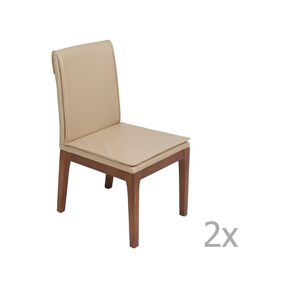Sada 2 krémovo-bielych jedálenských stoličiek s konštrukciou z dubového dreva Santiago Pons Donato - Bonami.sk