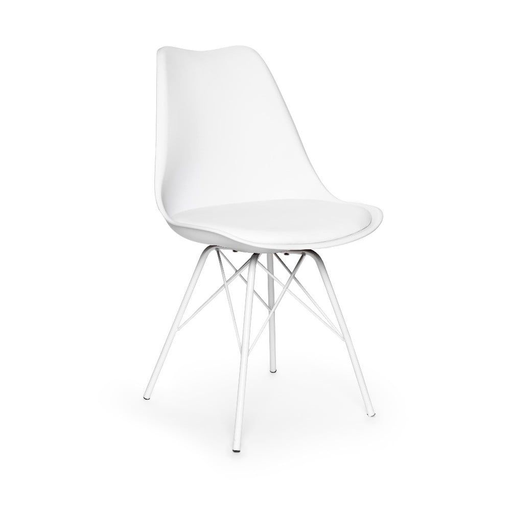 Súprava 2 bielych stoličiek s bielym podnožím z kovu loomi.design Eco - Bonami.sk