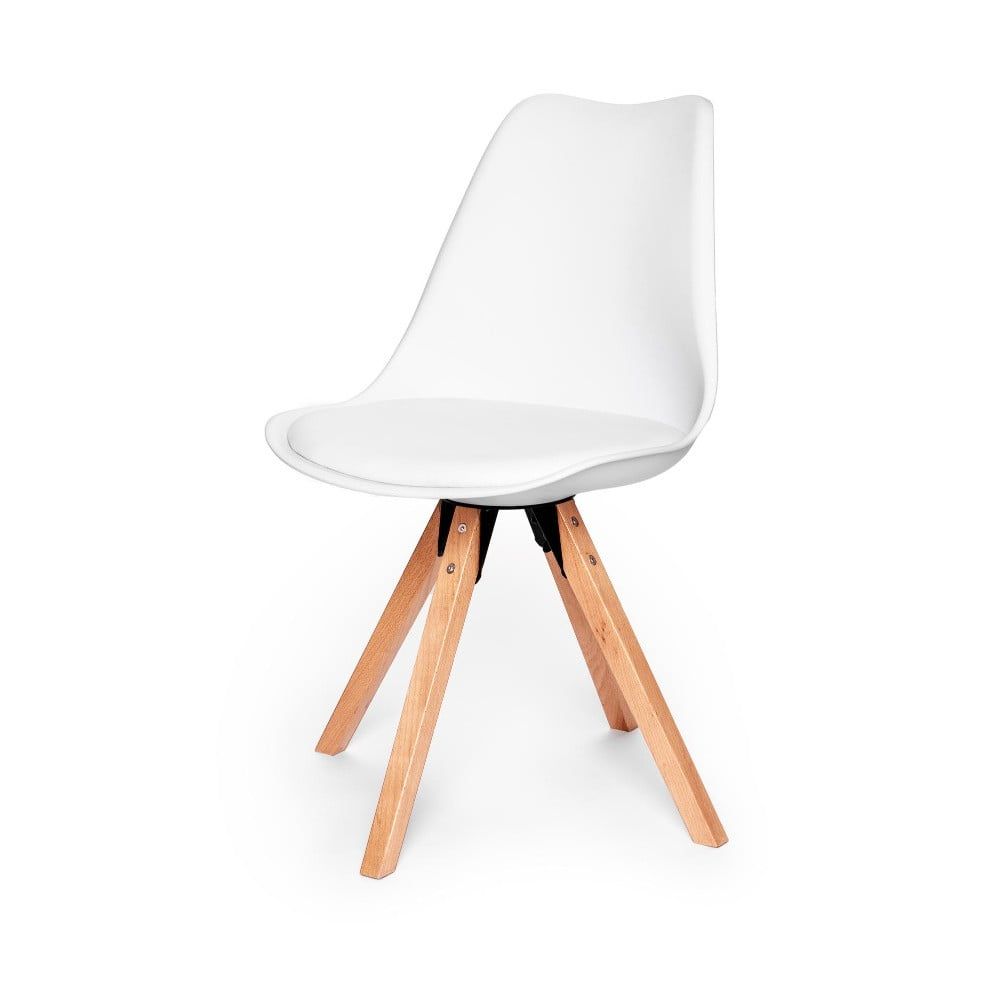 Súprava 2 bielych stoličiek s podnožou z bukového dreva loomi.design Eco - Bonami.sk