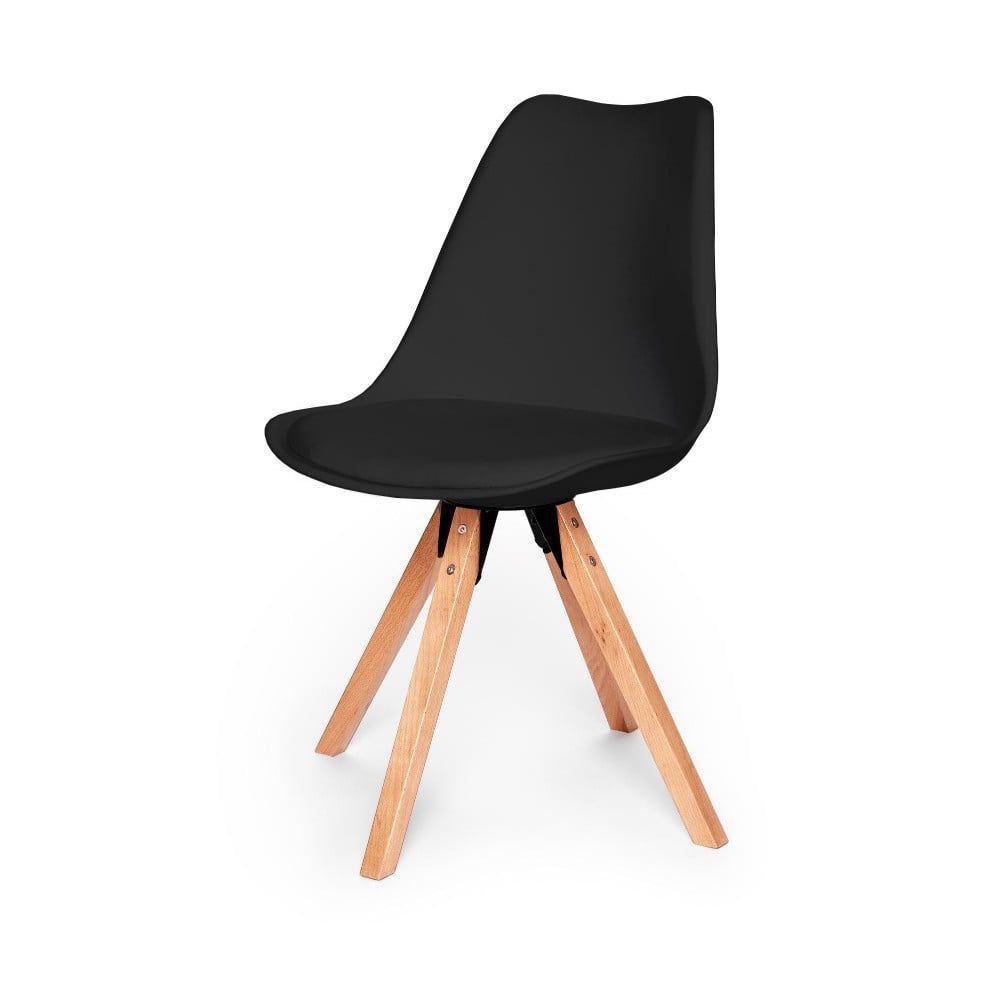Súprava 2 čiernych stoličiek s podnožím z bukového dreva loomi.design Eco - Bonami.sk