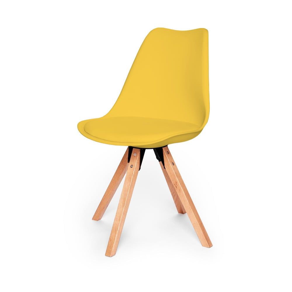 Súprava 2 žltých stoličiek s podnožím z bukového dreva loomi.design Eco - Bonami.sk