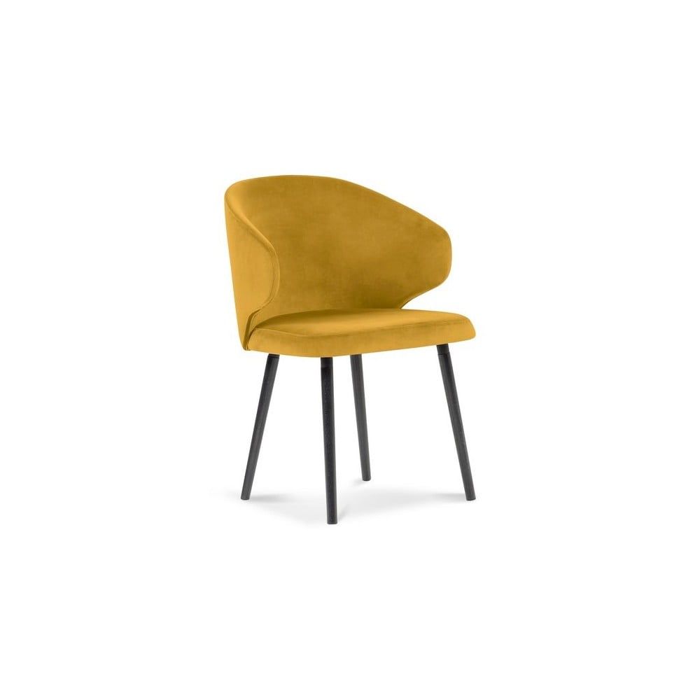 Žltá jedálenská stolička so zamatovým poťahom Windsor & Co Sofas Nemesis - Bonami.sk