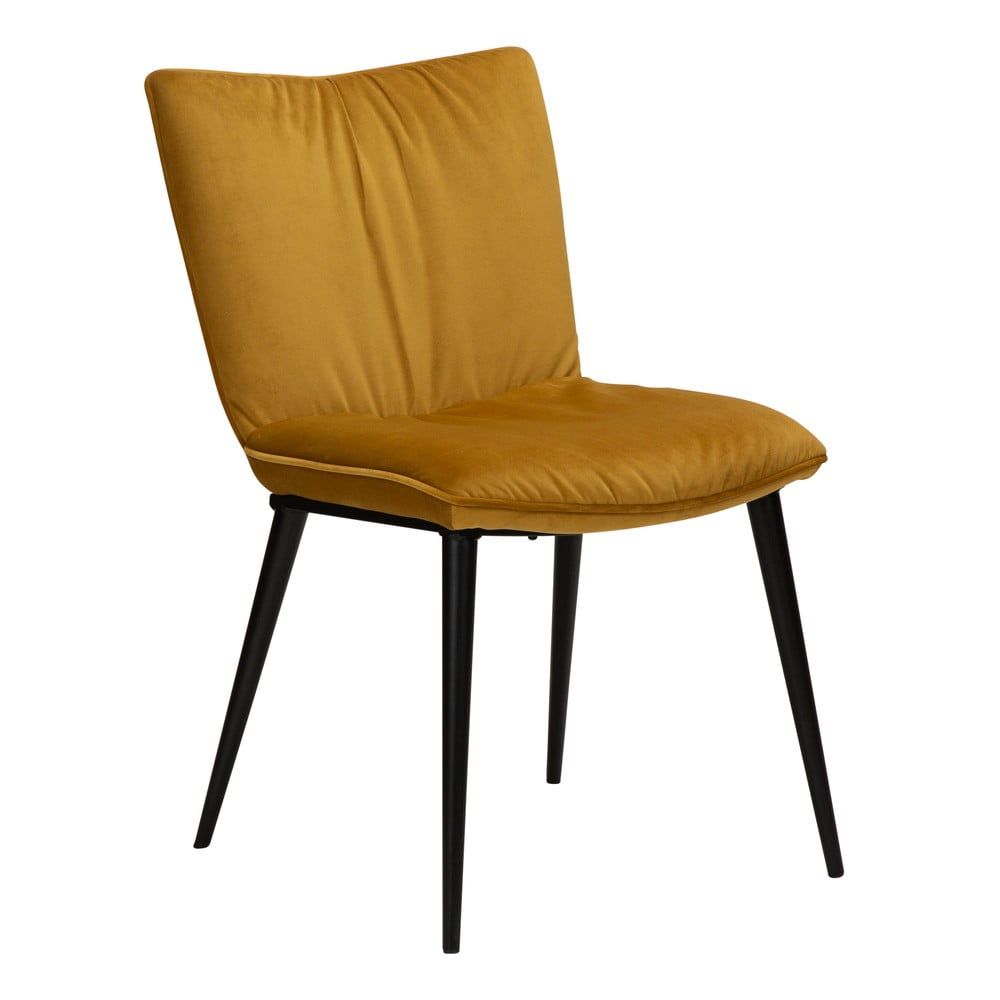 Žltá jedálenská stolička so zamatovým povrchom DAN-FORM Denmark Join - Bonami.sk