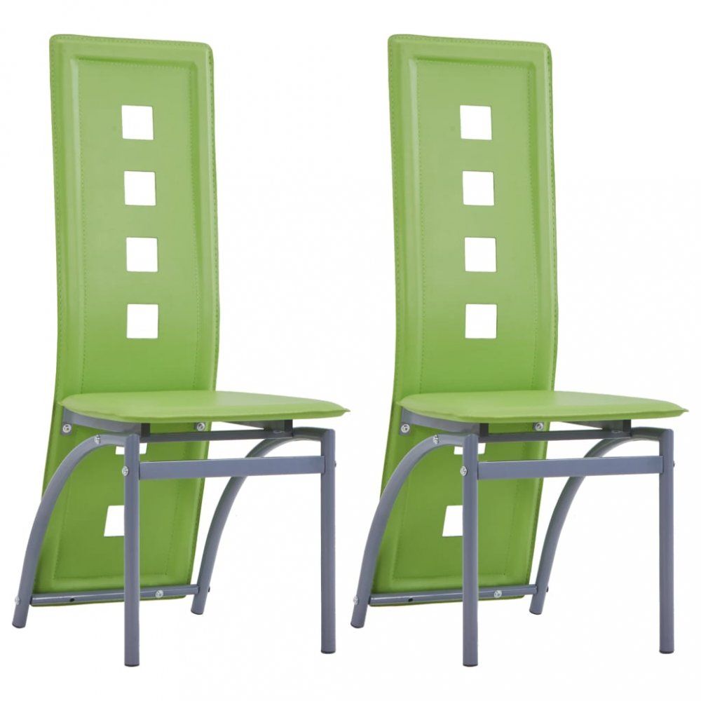 Jedálenská stolička 2 ks umelá koža Dekorhome Zelená - dekorhome.sk