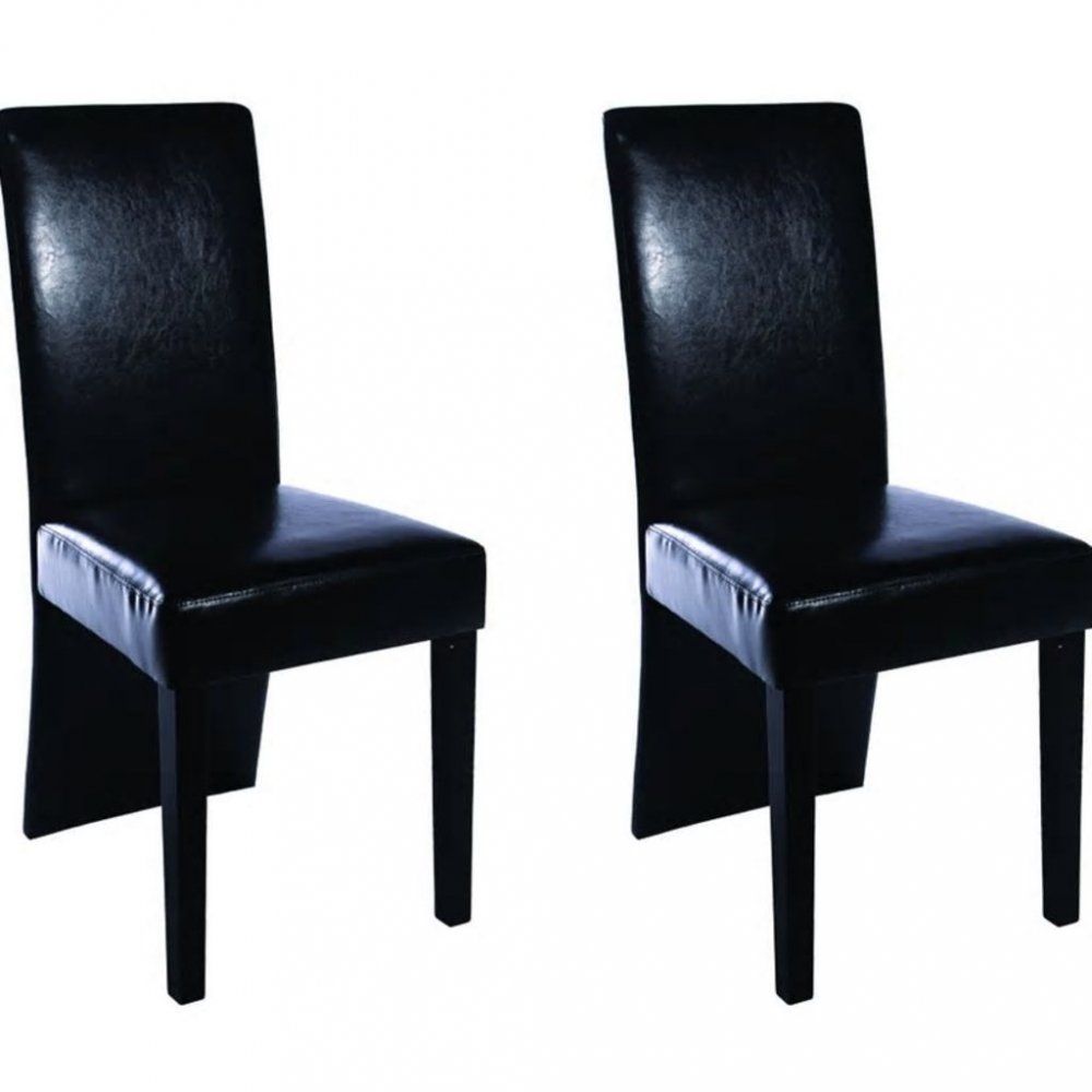 Jedálenská stolička 2 ks umelá koža / drevo Dekorhome Čierna - dekorhome.sk
