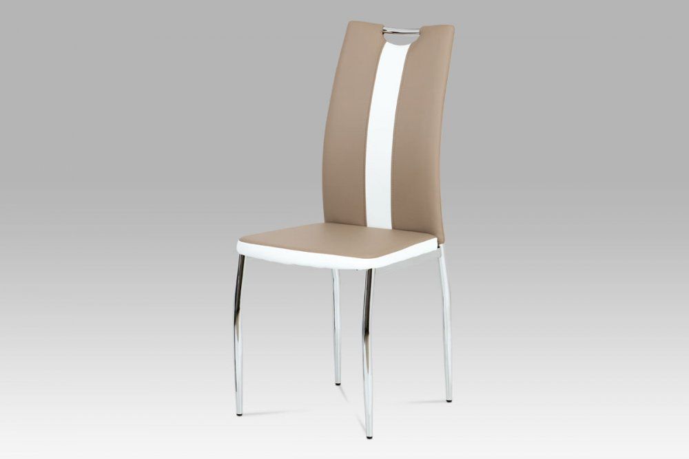 Jedálenská stolička AC-2202 ekokoža / kov Autronic Cappuccino - dekorhome.sk