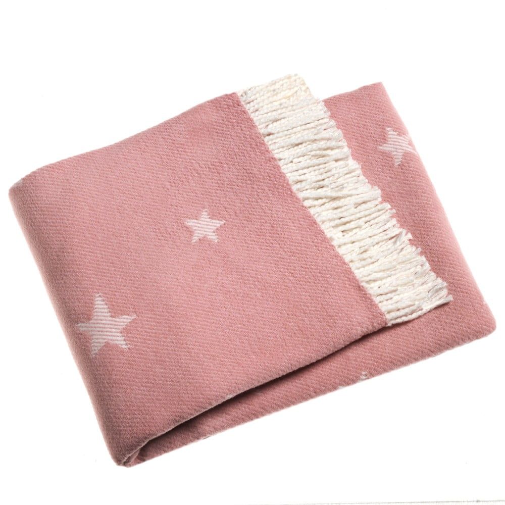 Ružová deka s podielom bavlny Euromant Stars, 140 x 160 cm - Bonami.sk