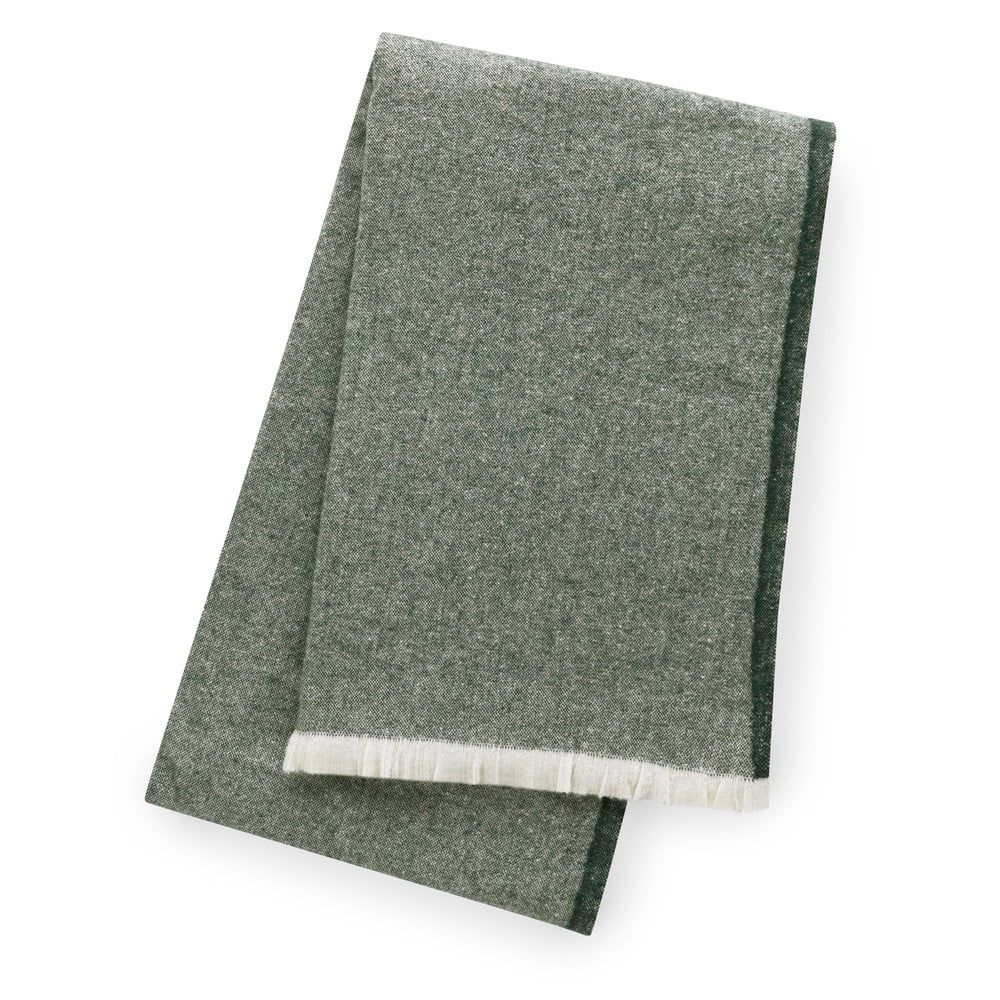Zelený pléd s podielom bavlny Euromant Linen, 140 x 160 cm - Bonami.sk