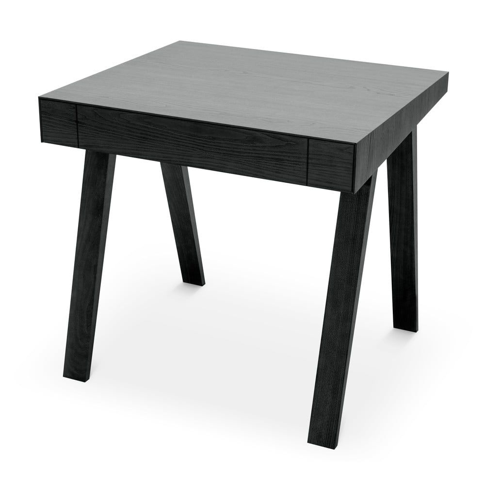 Čierny stôl s nohami z jaseňového dreva EMKO 4.9, 80 x 70 cm - Bonami.sk