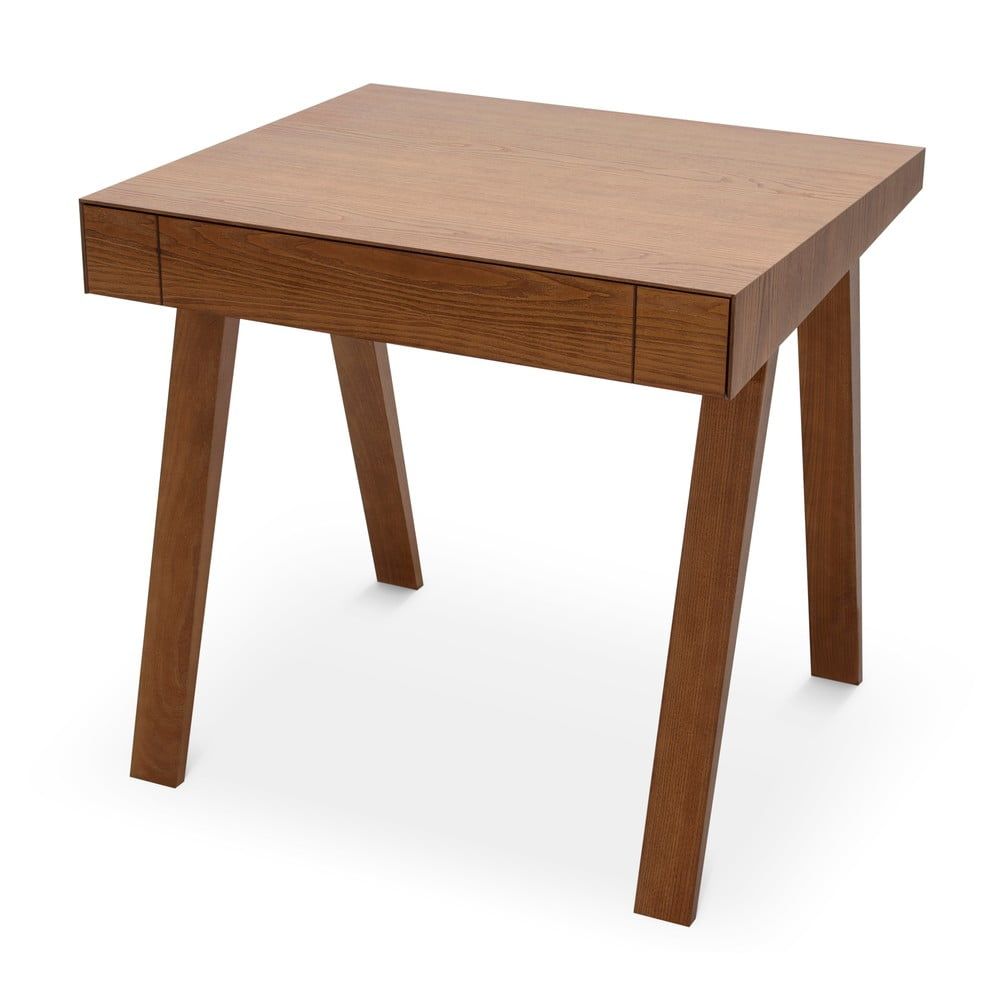 Hnedý stôl s nohami z jaseňového dreva EMKO 4.9, 80 x 70 cm - Bonami.sk