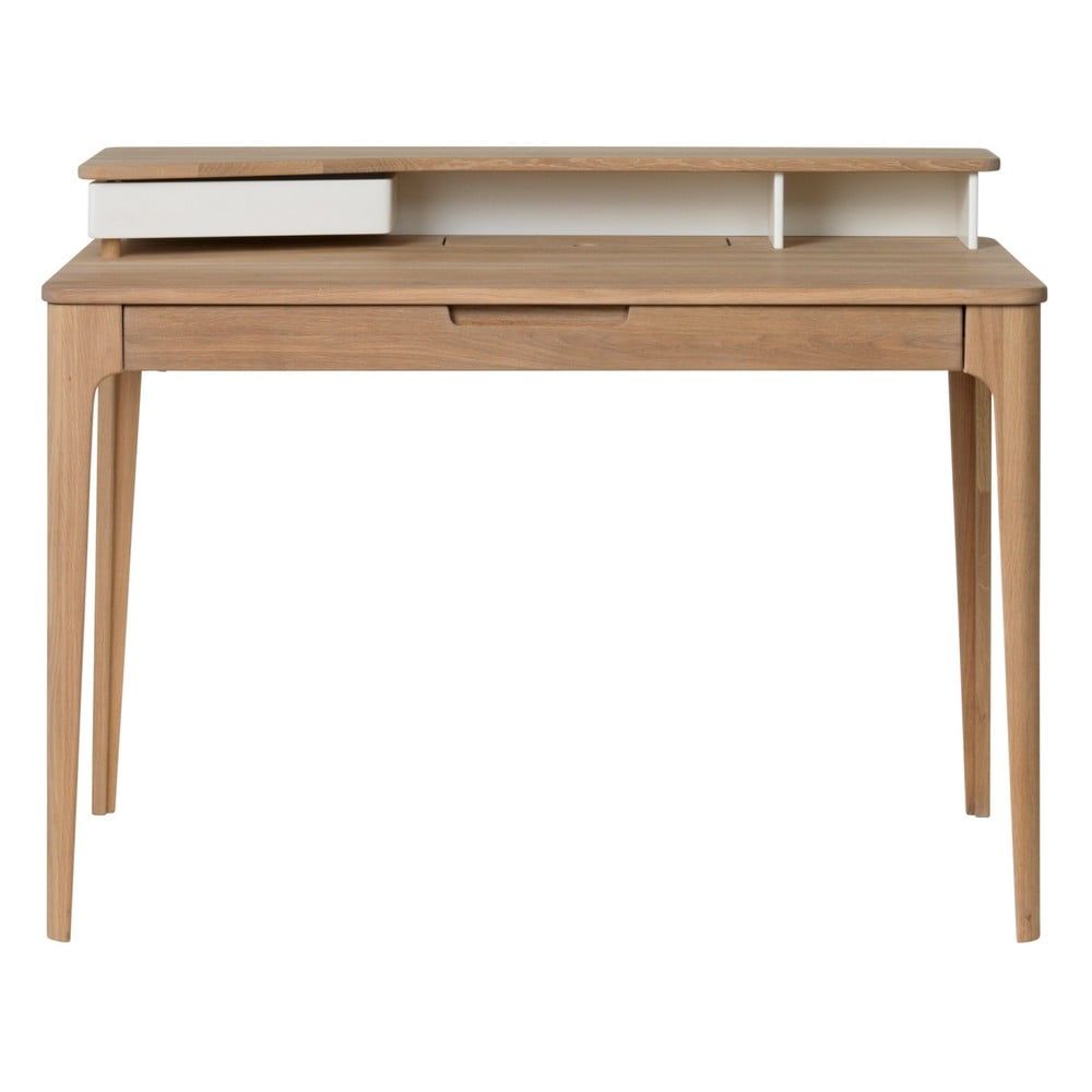 Písací stôl z dreva bieleho duba Unique Furniture Amalfi, 120 x 60 cm - Bonami.sk