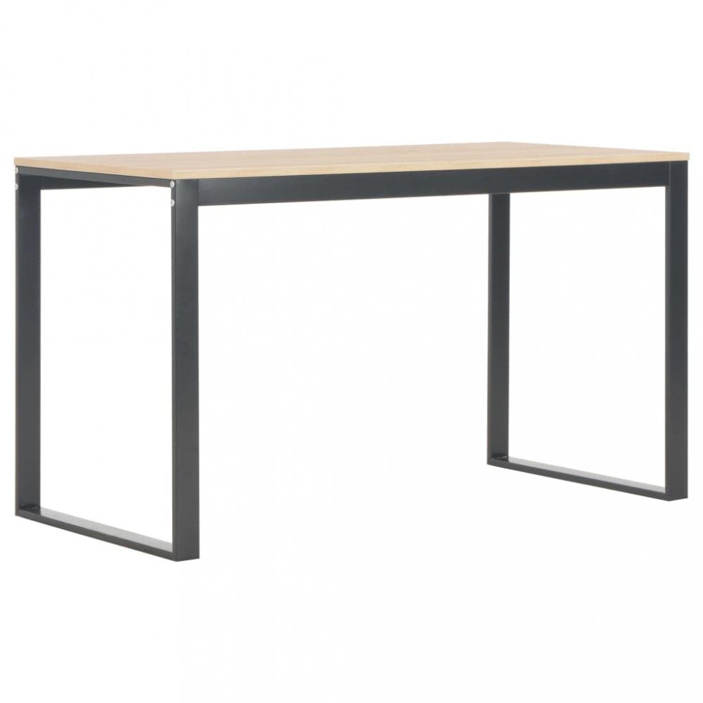 Písací stôl 120x60 cm drevotrieska / oceľ Dekorhome Čierna / dub - dekorhome.sk