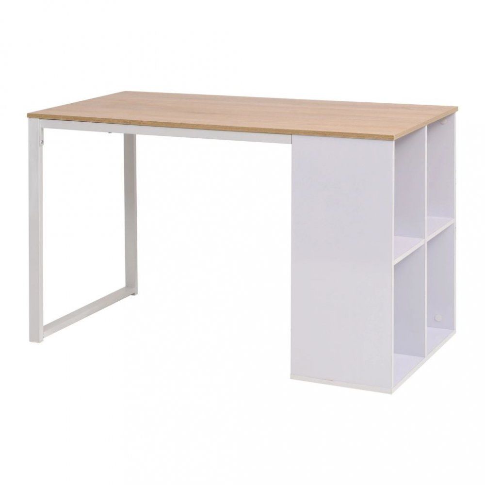 Písací stôl s regálom 120x60 cm Dekorhome Biela / dub - dekorhome.sk