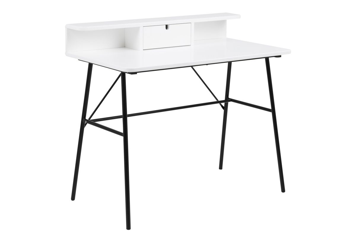 Dkton Dizajnový písací stôl Nava 100 cm, biely - ESTILOFINA.SK