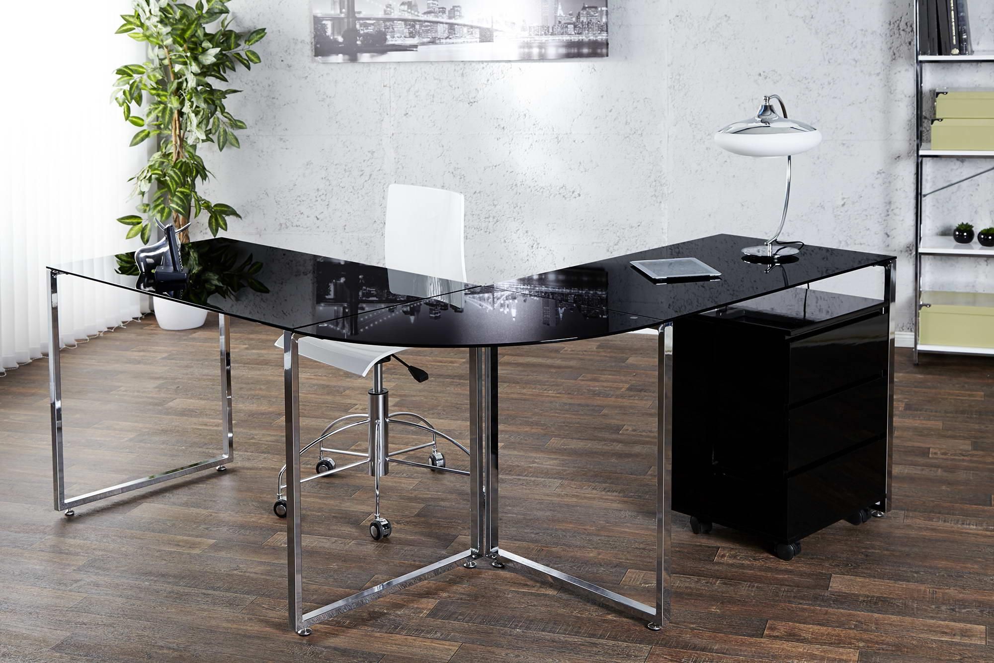 LuxD Kancelársky stôl Atelier čierny  x 75 cm - ESTILOFINA.SK