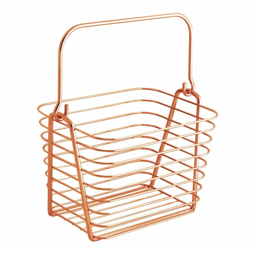 Oranžový kovový závesný košík InterDesign, 21,5 x 19 cm - Bonami.sk