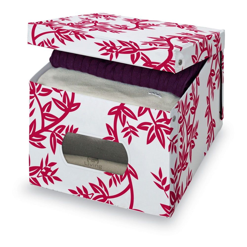Červeno-biely úložný box Domopak Living, výška 31 cm - Bonami.sk